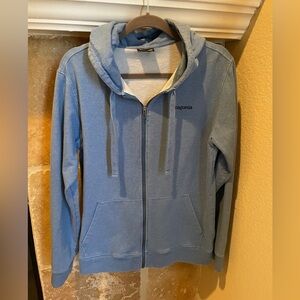 Patagonia Illustrated Blue Buffalo Organic Cotton Zip Hooded Sweatshirt Unisex M